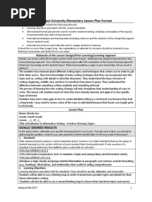 elementary lesson plan edtpa  4 