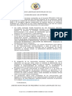 Comunicado Juzgados Laborales Municipales de Cali