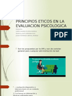 Principios Eticos en La Evaluacion Psicologica Exposicion de Pruebas