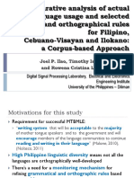 Comparative Analysis of Actual Language Usage and Selected Grammar and Orthographical Rules in PH Languages
