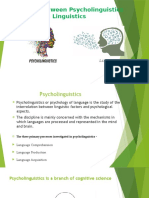 Relations Between Psycholinguistics & Linguistics