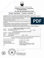 Certificado de Homologación Sony Ericsson w995