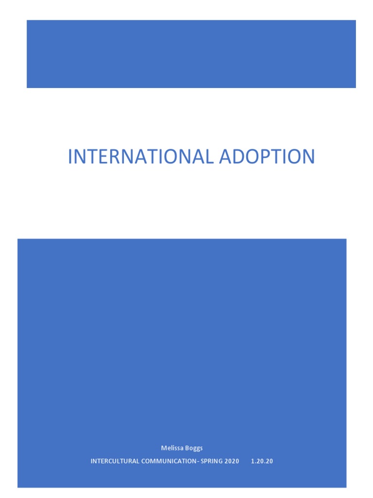International Adoption PDF Cultural Assimilation Psychological