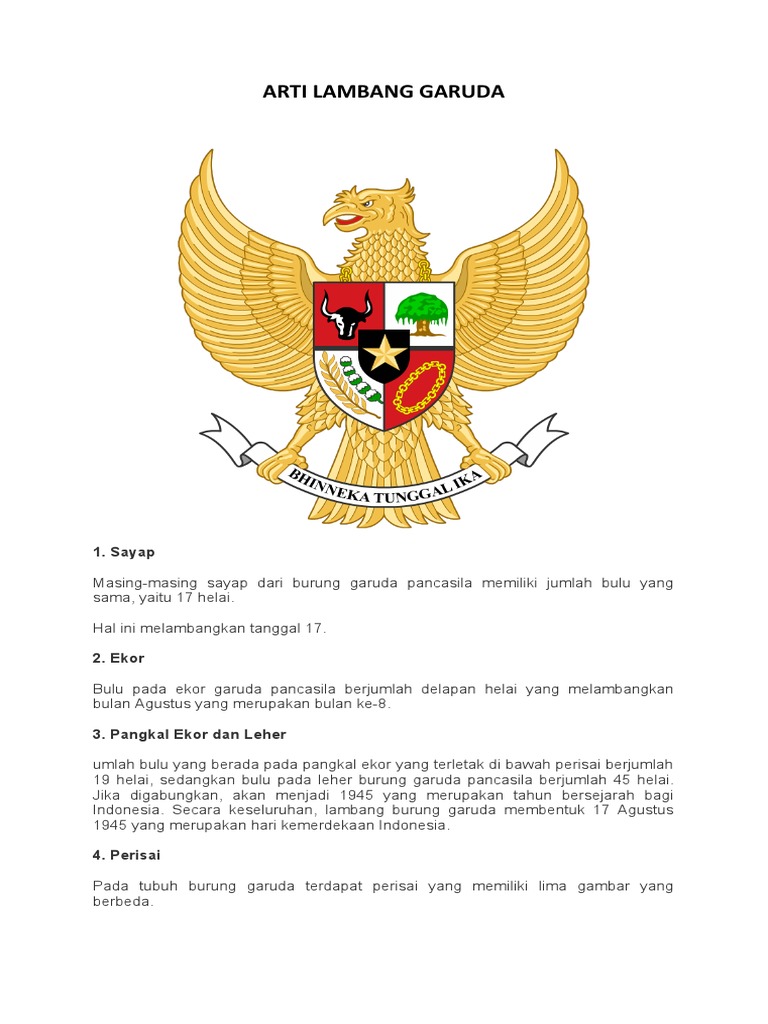 Makna Lambang Burung Garuda Pancasila | PDF