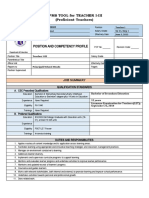 Position and Competency Profile: Rpms Tool For Teacher I-Iii (Proficient Teachers)