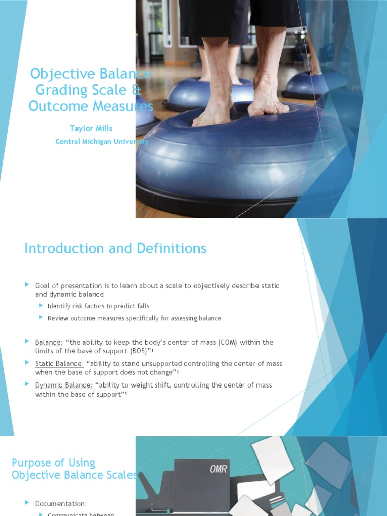 Objective Balance Assessment Scale | PDF | Balance (Ability) | Physical ...