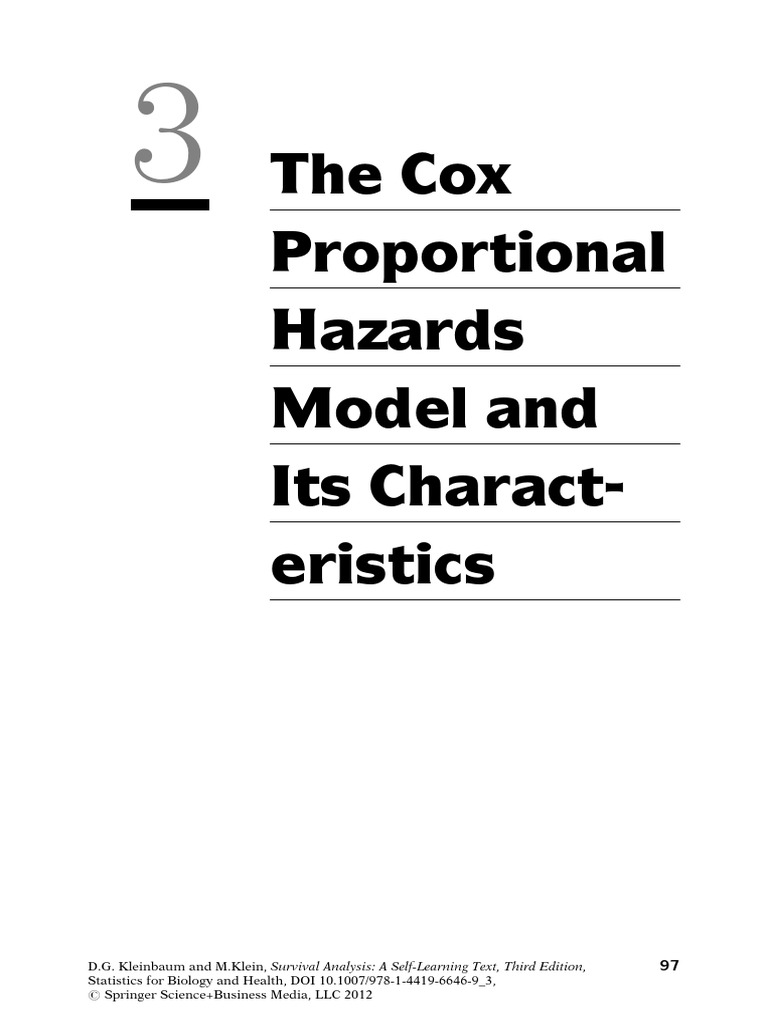 The Cox Proportional Hazards Model and Its Charact-Eristics | PDF ...