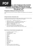 Pengertian, Jenis Ungkapan Dan Contoh Dialog Percakapan Asking and Giving Directions Dalam Bahasa Inggris & Artinya Dilengkapi Soal