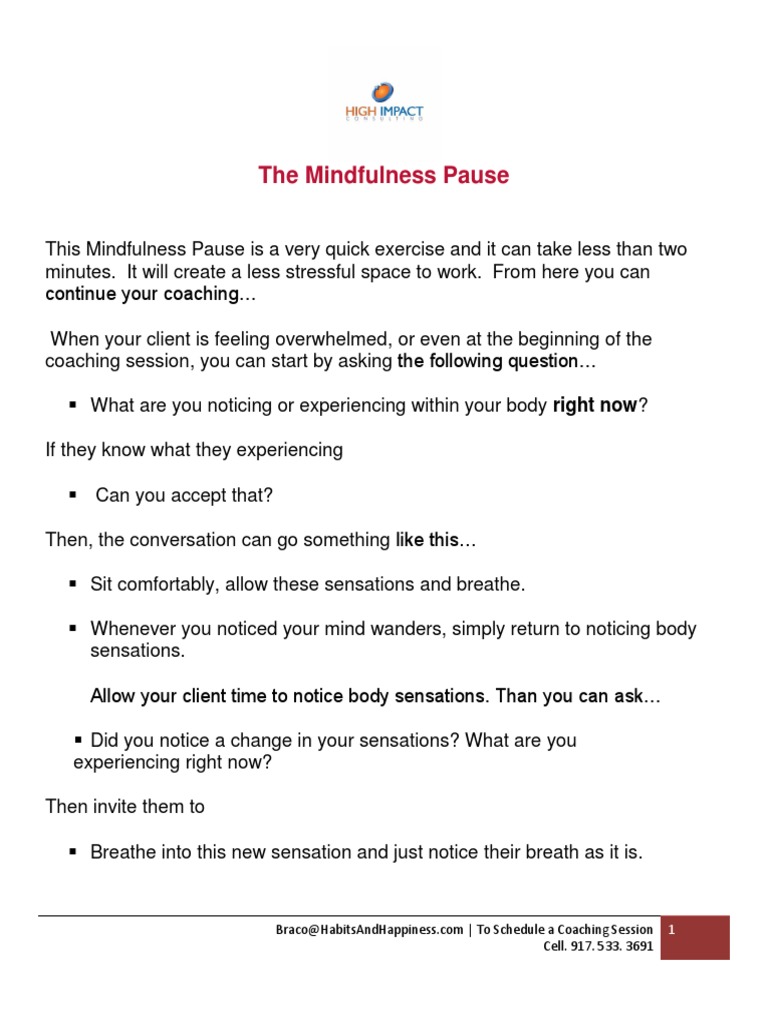 Mindfulness Pause 正念暫停 | PDF