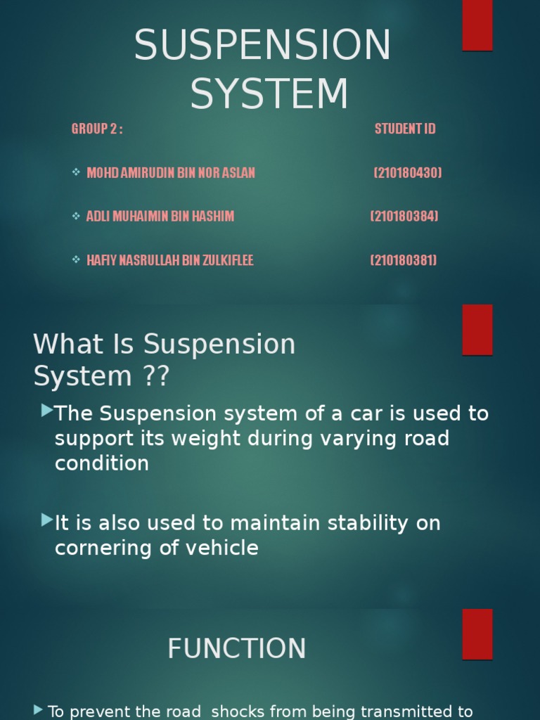 Overview of Car Suspension Systems | PDF | Vehicle Parts | Machines