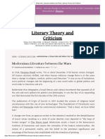Modernism - Literature Between The Wars - Literary Theory and Criticism PDF