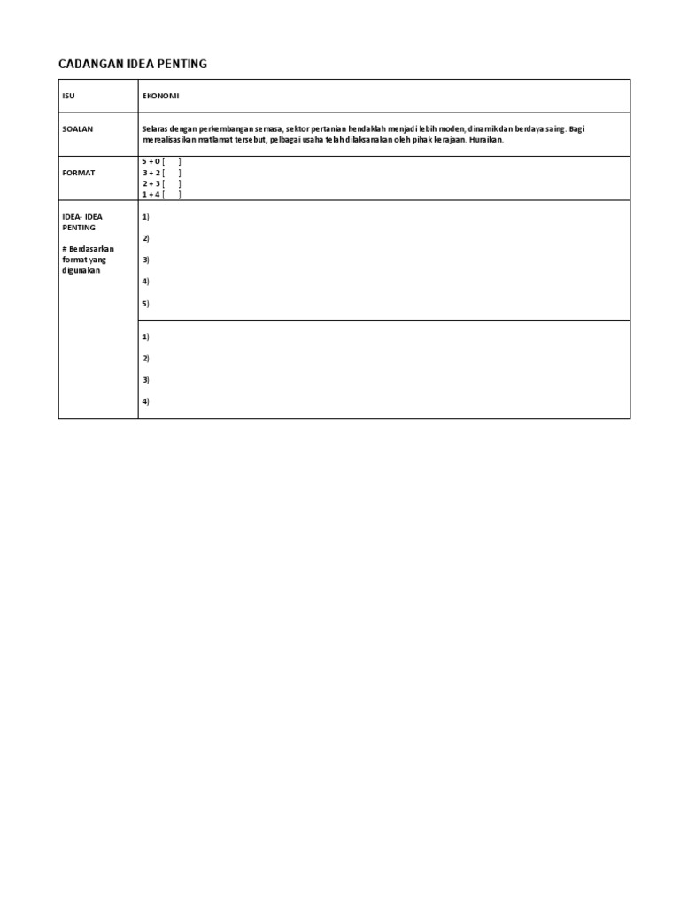 Borang Cadangan Idea Penting | PDF