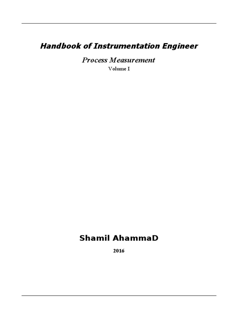 Handbook of Instrumentation Engineer PDF Flow Measurement Fluid
