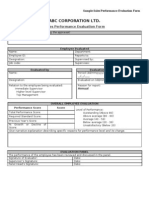 Sample Sales Performance Evaluation Form