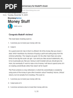 Money Stuff - A Happy Anniversary For Madoff S Scam