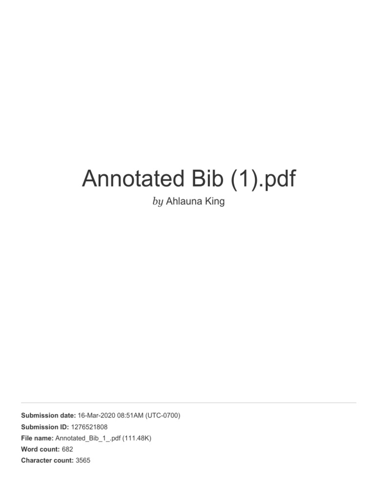 Annotated Bib 1 | PDF | Citation | Persuasion