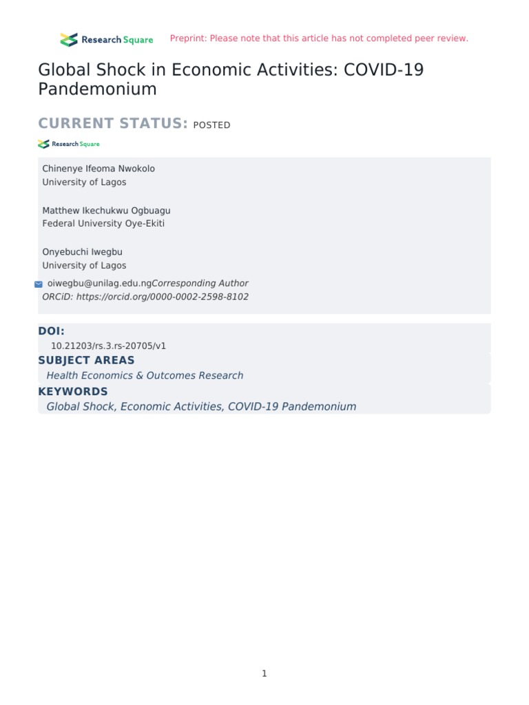 COVID-19 Economic Impact Analysis | PDF | Economic Globalization | Demand