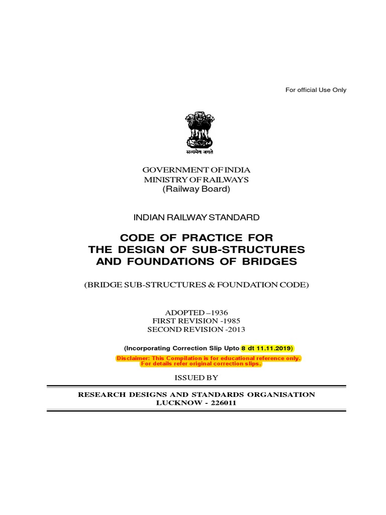 Indian Railway Bridge Foundation Code | PDF | Flood | Bridge