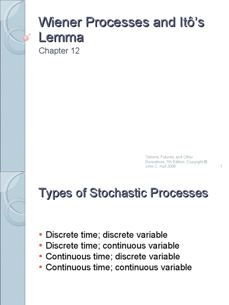 Chapter 13 Wiener Processes and PDF PDF Stochastic Process Option