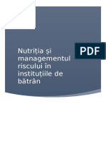 Nutriția Și Managementul Riscului În Instituțiile de Bătrân