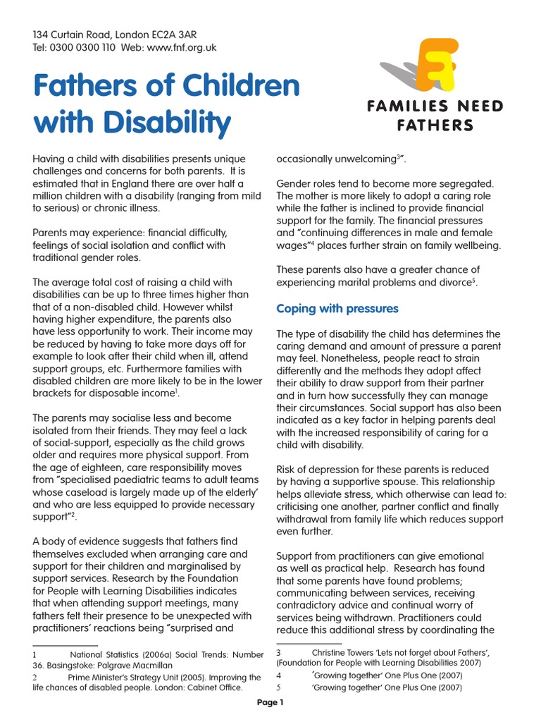 Challenges for Parents of Disabled Children | PDF | Social Support | Father