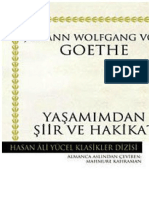 Yaşamımdan Şiir Ve Hakikat (Johann Wolfgang Von Goethe) (Türkiye İş Bankası, İstanbul, 2009)