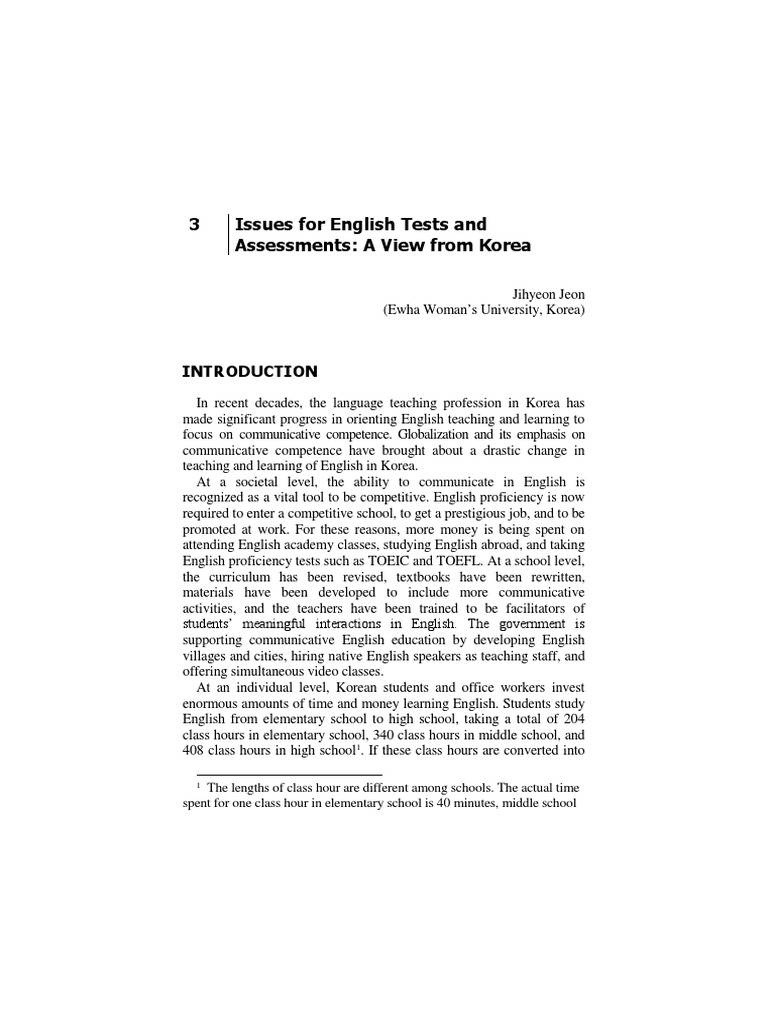 English Education Challenges in Korea | PDF | Educational Assessment ...