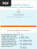 THERMO1 - 2 Energy and The First Law of Thermodynamics - Sample Problems PDF