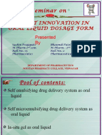 Seminar On: Recent Innovation in Oral Liquid Dosage Form