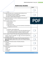 YEAR 13 CHECK LIST Biodiversity