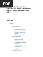 How To Use The Directory Service Command-Line Tools To Manage Active Directory Objects in Windows Server 2003