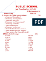 Balaji Public School: Ist Terminal Examination 2019-20