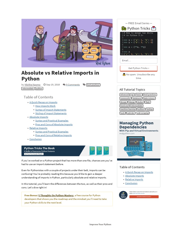 Absolute vs relative imports in python pdf python programming