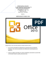 Microsoft Word 2010: U-Site Brgy. Kaligayahan, Novaliches, Quezon City