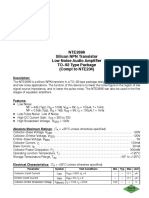 NTE2696 Silicon NPN Transistor Low Noise Audio Amplifier TO 92 Type Package (Compl To NTE234)