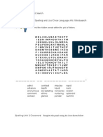 Spelling and Just Once Language Arts Wordsearch: Spelling Unit 1 Word Search