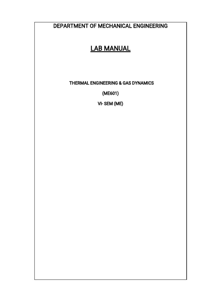 Thermal Engineering Lab Manual | PDF | Energy Conversion | Power (Physics)