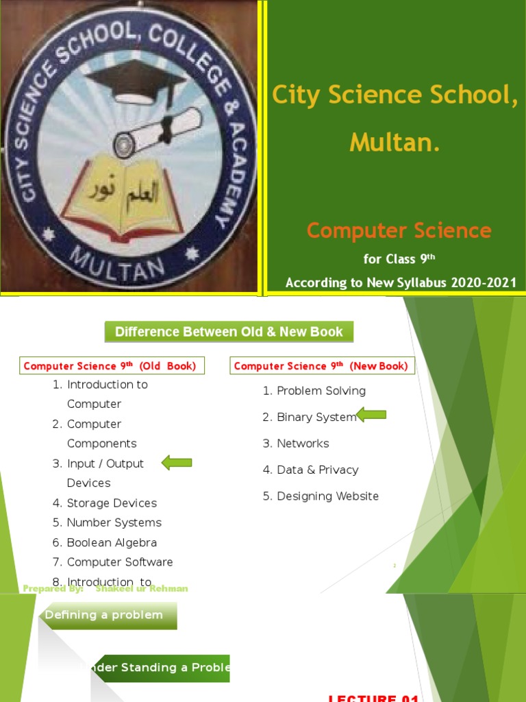 City Science School, Multan PDF Computer Science Science
