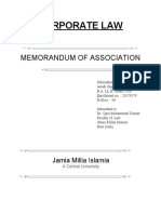 Corporate Law: Memorandum of Association
