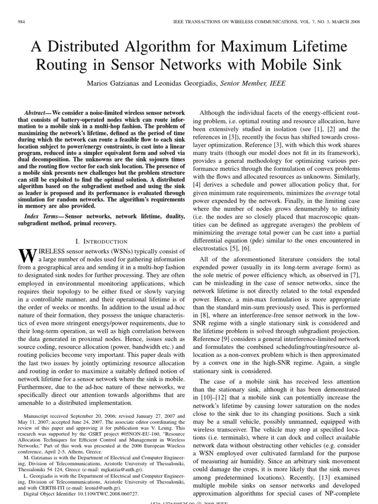 Lifetime 1 | PDF | Wireless Sensor Network | Mathematical Optimization