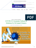 COVID-19 Economic Fallouts & Solutions by DR Kamal Monnoo