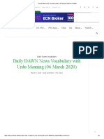 Daily DAWN News Vocabulary With Urdu Meaning (06 March 2020)