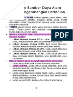 Peranan Sumber Daya Alam Dalam Pengembangan Pertanian