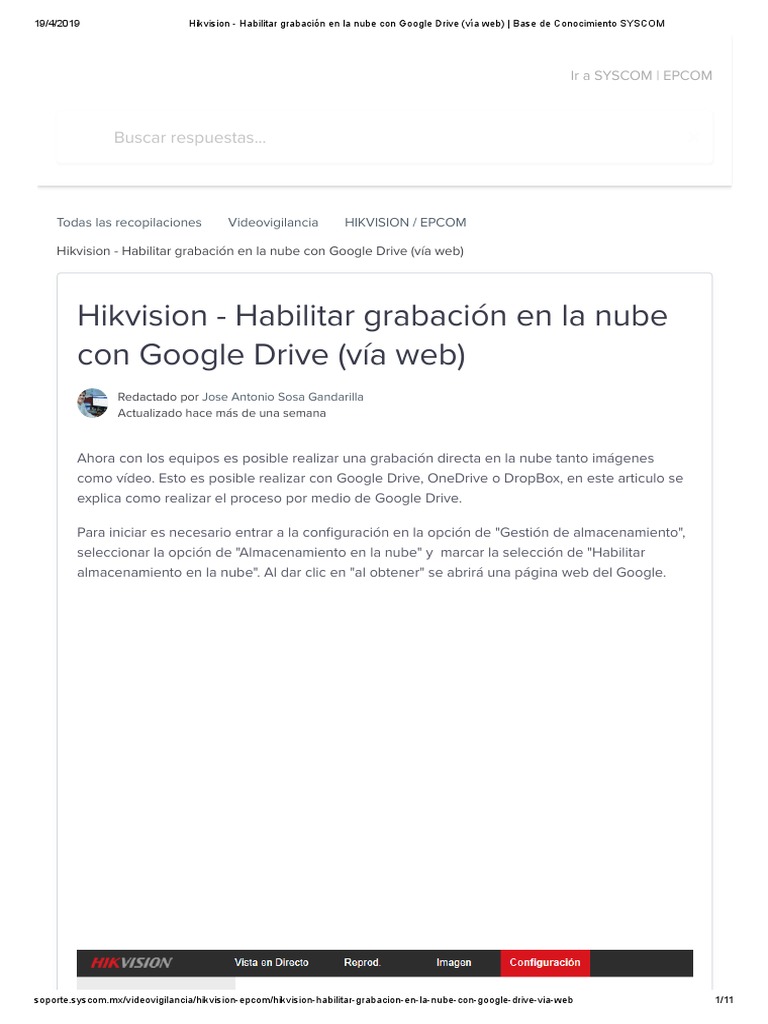 Grabación en la Nube con Hikvision y Google Drive | PDF | Computación ...