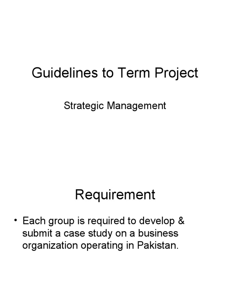 Strategic Management Case Study Guidelines | PDF