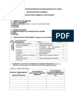 Formato Informe de Gestion de Residuos Peligrosos (Sector Salud y Afines)