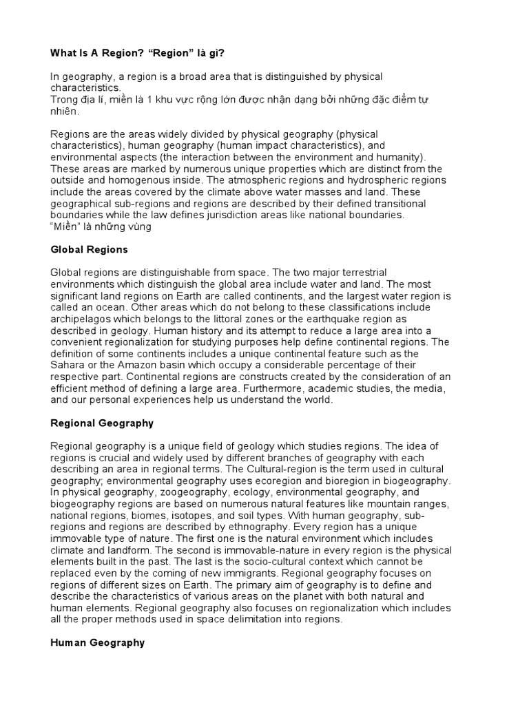 Understanding Geographic Regions | PDF | Geography | Earth Sciences