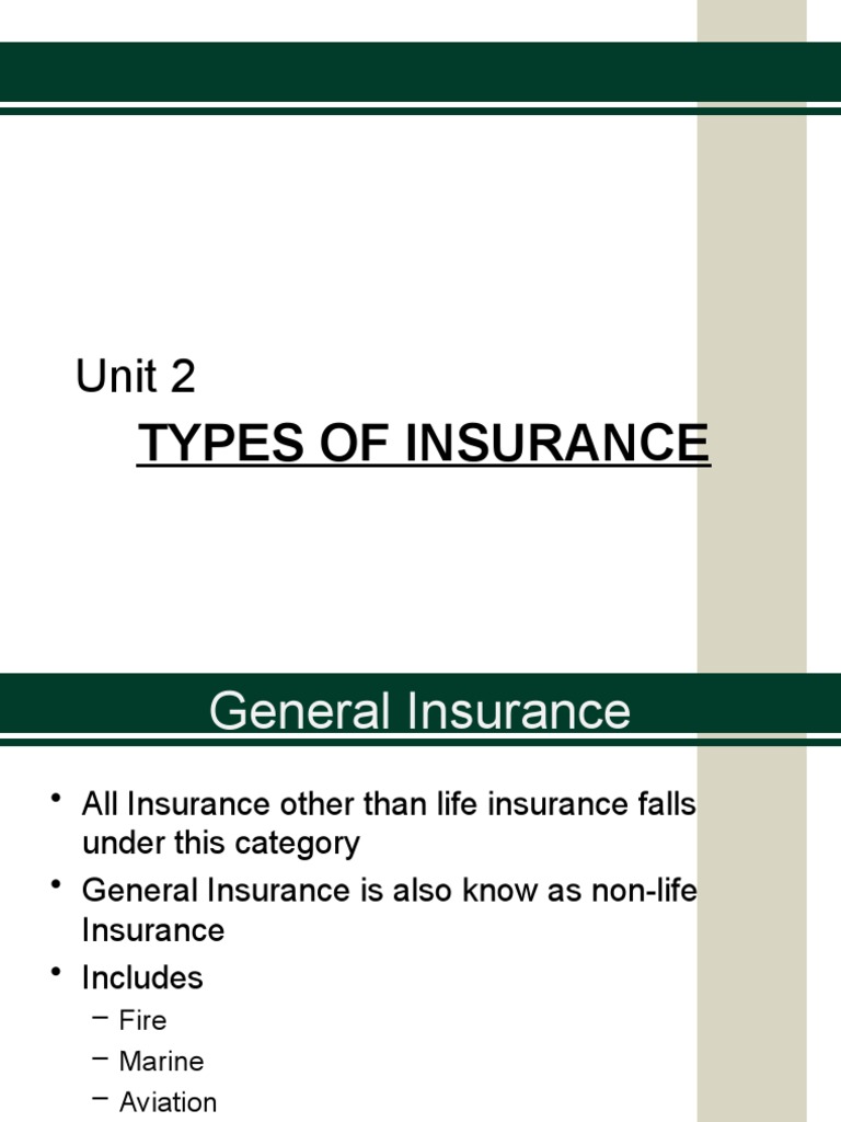 Overview of General Insurance Types | PDF | Life Insurance | Insurance