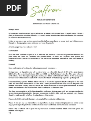 Saffron Catering Terms and Conditions v2