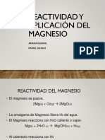 Magnesio - Rxns